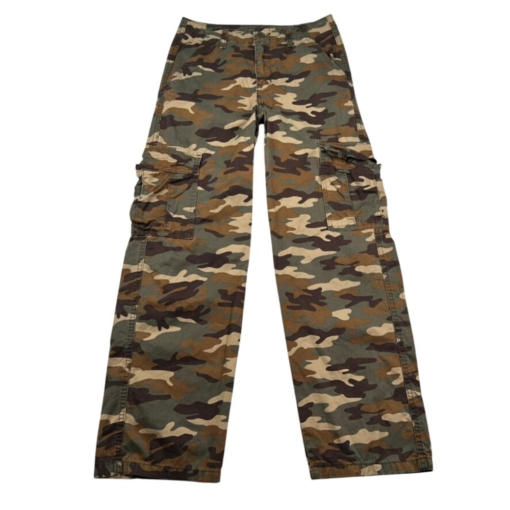 Levis 94 Baggy Camo Cargo Pants Womens 24 Military Camouflage Wide Leg Utility